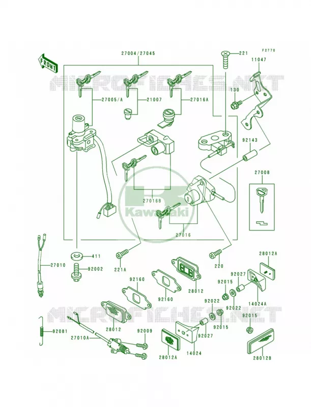 Ignition SwitchLocksReflectors Kawasaki MOTOS 600 1997 Ninja ZX-6  ZX600-E5