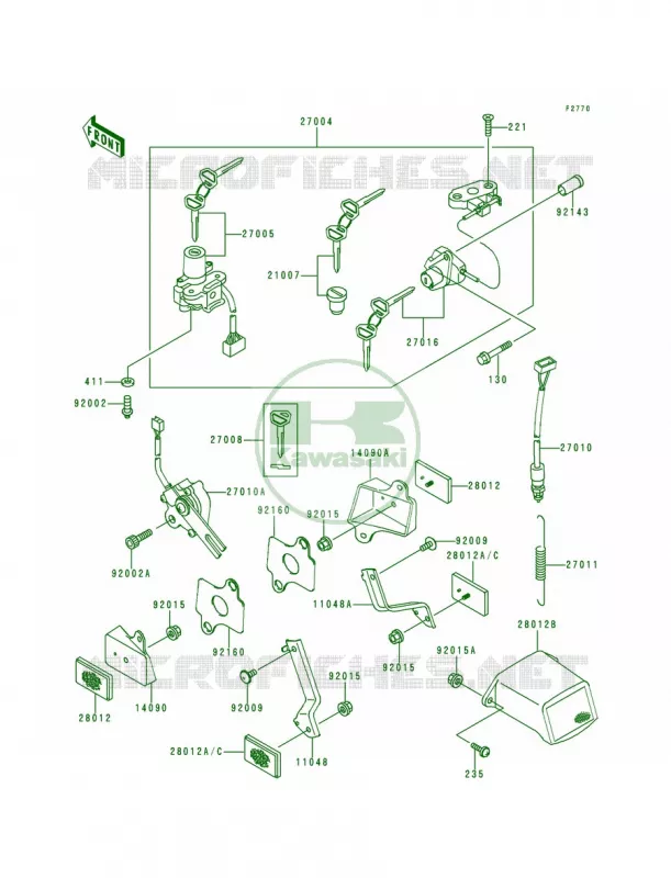 Ignition SwitchLocksReflectors Kawasaki MOTOS 600 1997 Ninja ZX-6R  ZX600-F3
