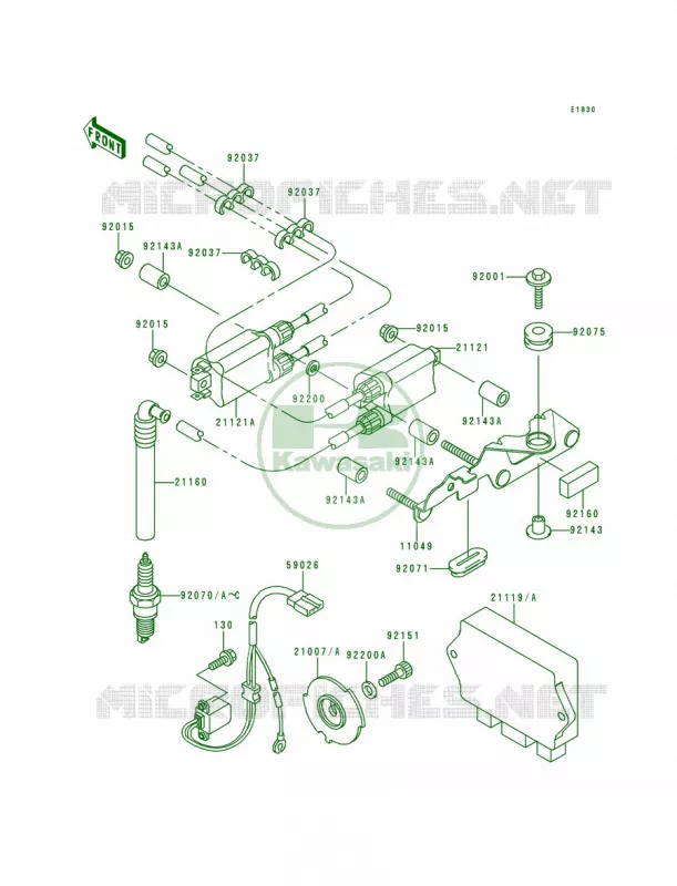 Ignition System Kawasaki MOTOS 750 1997 Ninja ZX-7RR  ZX750-N2