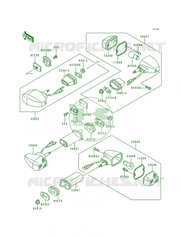 Turn Signals Kawasaki MOTOS 900 1997 Ninja ZX-9R  ZX900-B4