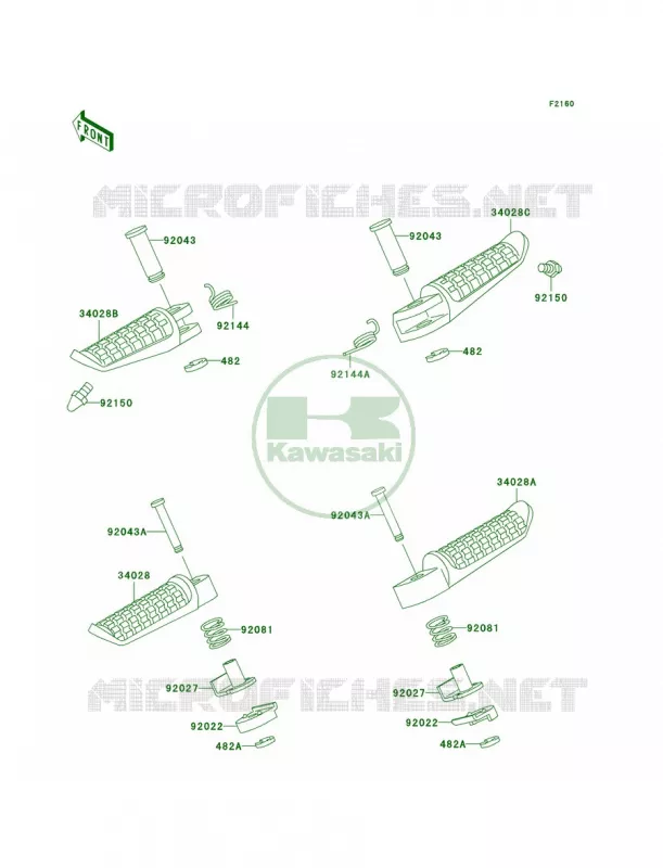 Footrests Kawasaki MOTOS 1100 1996 Ninja ZX-11  ZX1100-D4