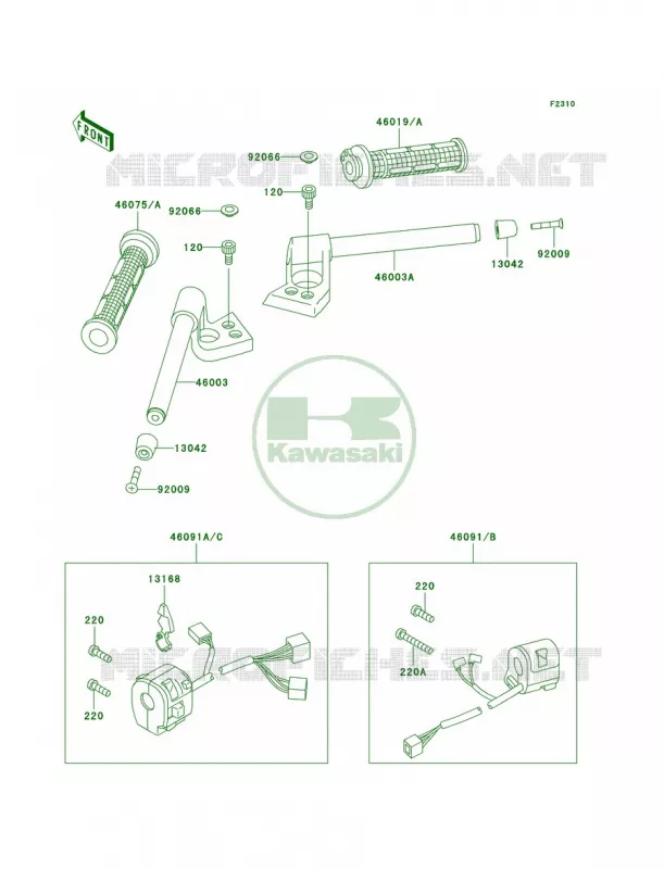 Handlebar Kawasaki MOTOS 1100 1996 Ninja ZX-11  ZX1100-D4