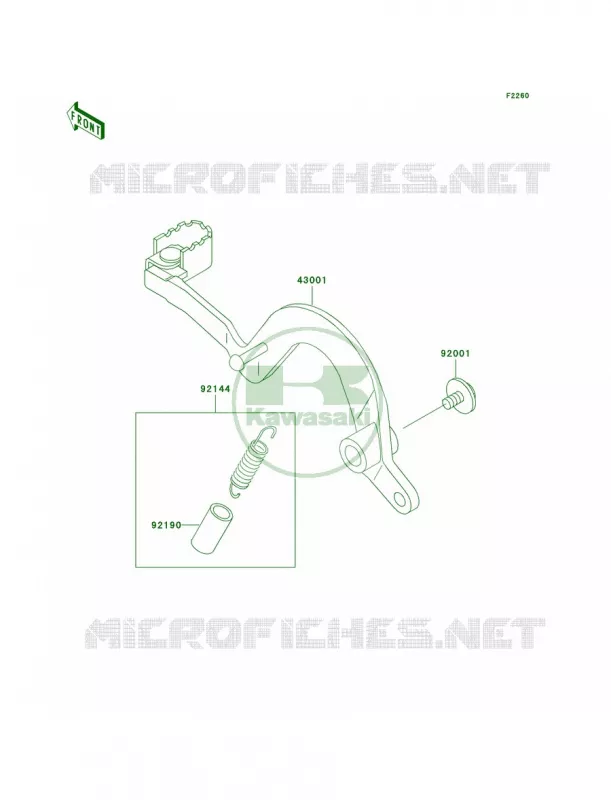 Brake Pedal Kawasaki MOTOS 220 2002 KDX220R  KDX220-A9