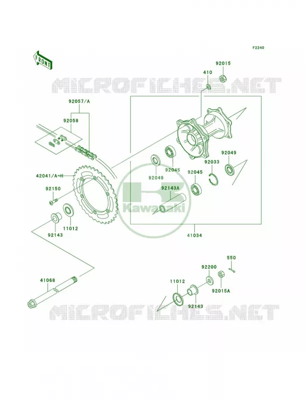 Rear Hub Kawasaki MOTOS 220 2002 KDX220R  KDX220-A9