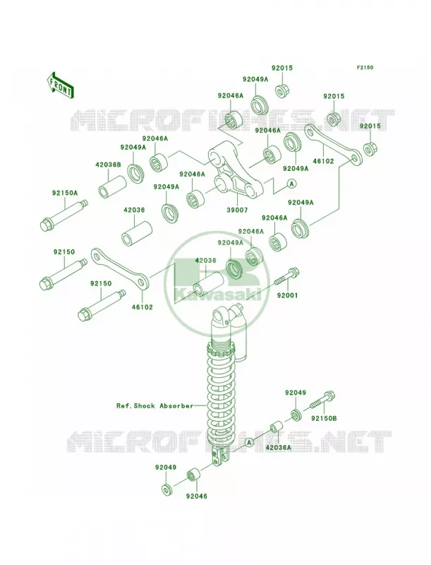 Rear Suspension Kawasaki MOTOS 220 2002 KDX220R  KDX220-A9