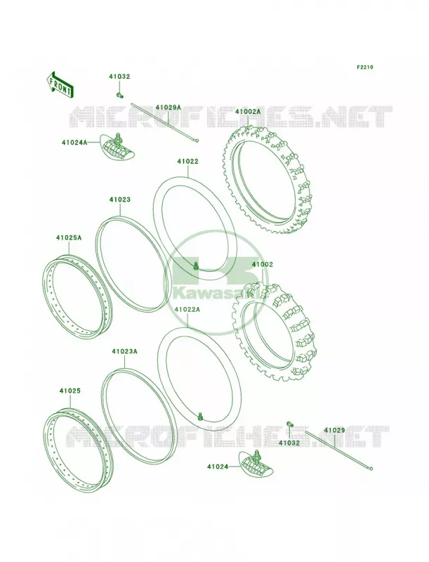 WheelsTires Kawasaki MOTOS 220 2002 KDX220R  KDX220-A9