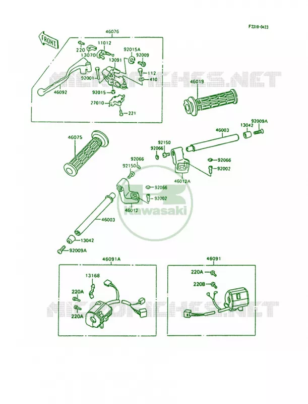 Handlebar Kawasaki MOTOS 600 1996 Ninja 600R  ZX600-C9