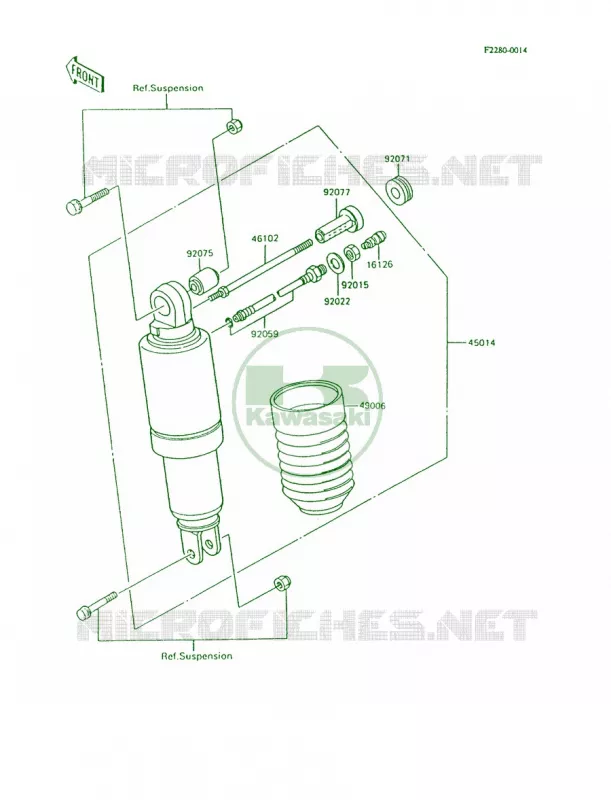 Shock Absorbers Kawasaki MOTOS 600 1996 Ninja 600R  ZX600-C9