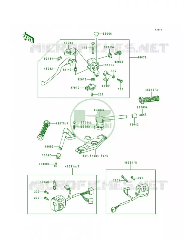Handlebar Kawasaki MOTOS 600 1996 Ninja ZX-6  ZX600-E4