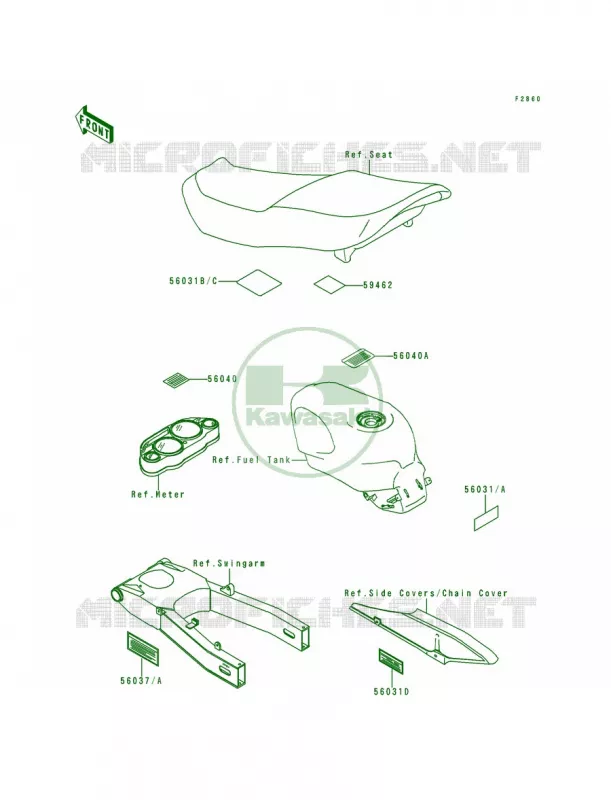 Labels Kawasaki MOTOS 600 1996 Ninja ZX-6  ZX600-E4