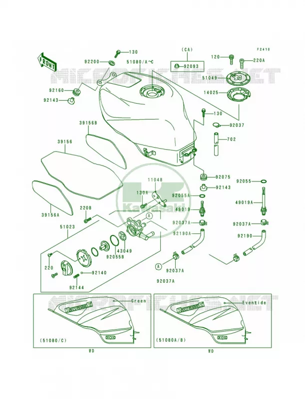 Fuel TankZX600-F1 Kawasaki MOTOS 600 1996 Ninja ZX-6R  ZX600-F2
