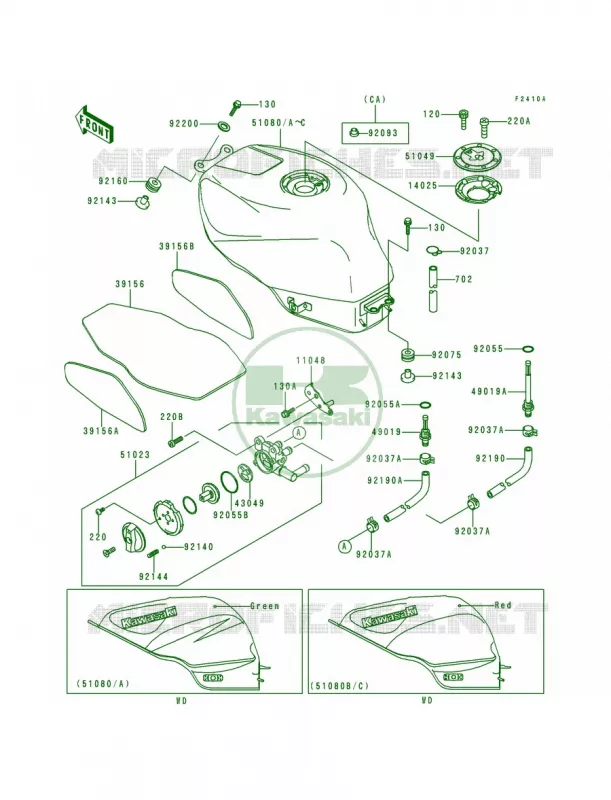 Fuel TankZX600-F2 Kawasaki MOTOS 600 1996 Ninja ZX-6R  ZX600-F2