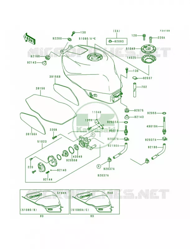 Fuel TankZX600-F3 Kawasaki MOTOS 600 1996 Ninja ZX-6R  ZX600-F2