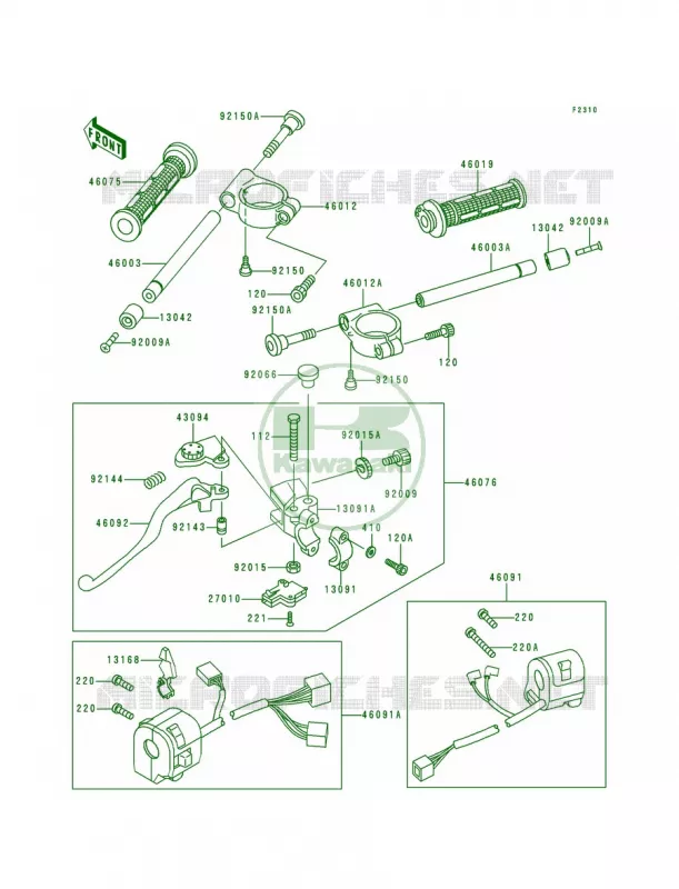 Handlebar Kawasaki MOTOS 600 1996 Ninja ZX-6R  ZX600-F2