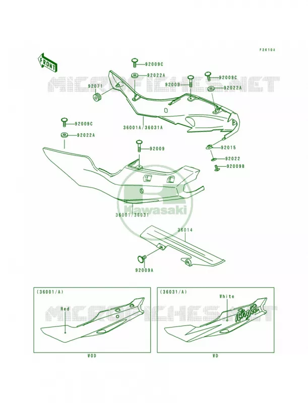 Side CoversChain CoverZX600-F2 Kawasaki MOTOS 600 1996 Ninja ZX-6R  ZX600-F2
