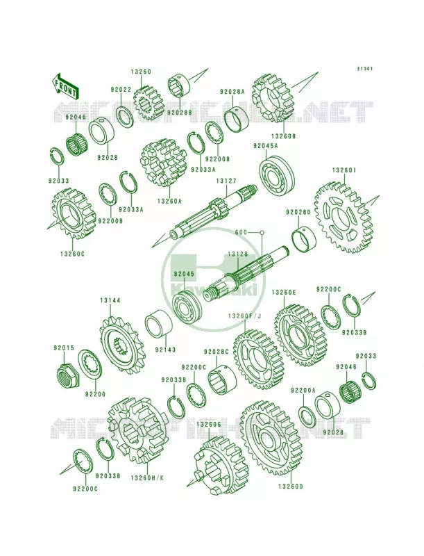 Transmission Kawasaki MOTOS 600 1996 Ninja ZX-6R  ZX600-F2