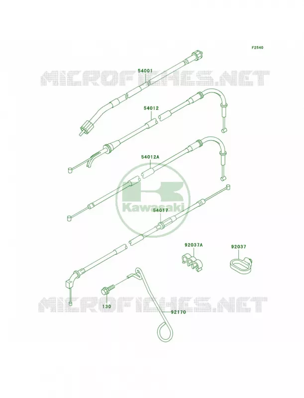Cables Kawasaki MOTOS 750 1996 Ninja ZX-7R  ZX750-P1