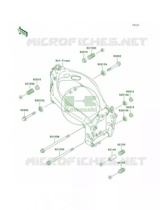 Frame Fittings Kawasaki MOTOS 750 1996 Ninja ZX-7R  ZX750-P1