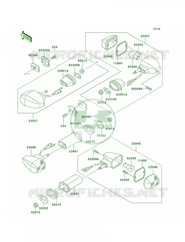 Turn Signals Kawasaki MOTOS 750 1996 Ninja ZX-7R  ZX750-P1