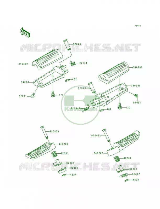 Footrests Kawasaki MOTOS 900 1996 Ninja ZX-9R  ZX900-B3