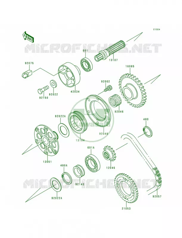 Generator Shaft Kawasaki MOTOS 900 1996 Ninja ZX-9R  ZX900-B3