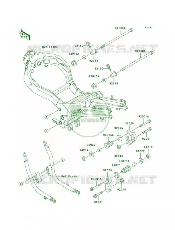 Frame Fittings Kawasaki MOTOS 1100 1995 Ninja ZX-11  ZX1100-D3