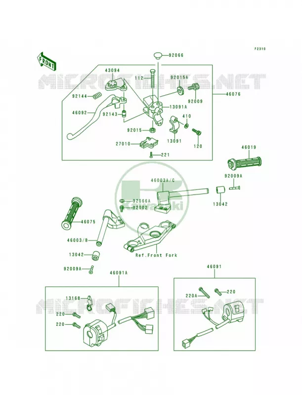 Handlebar Kawasaki MOTOS 600 1995 Ninja ZX-6  ZX600-E3