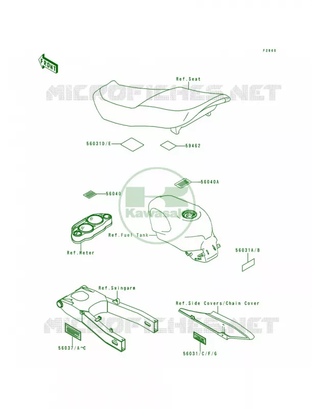 Labels Kawasaki MOTOS 600 1995 Ninja ZX-6  ZX600-E3