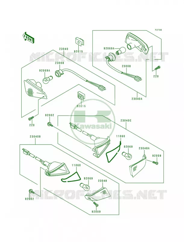 Turn Signals Kawasaki MOTOS 600 1995 Ninja ZX-6  ZX600-E3
