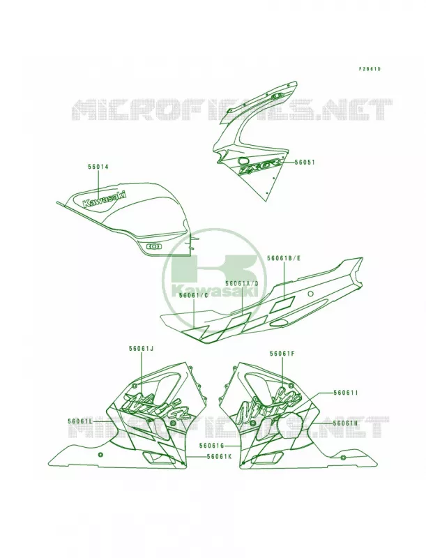 DecalsRedZX600-F3 Kawasaki MOTOS 600 1995 Ninja ZX-6R  ZX600-F1