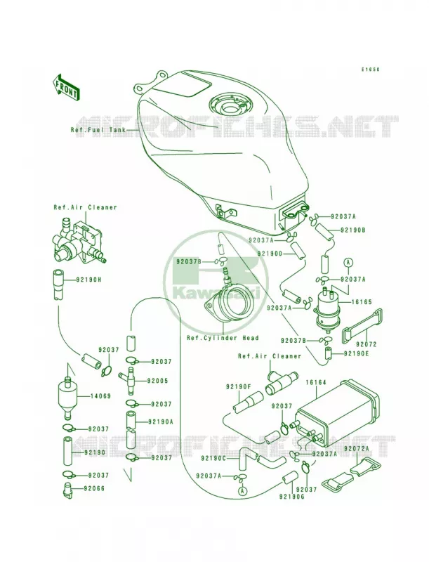 Fuel Evaporative System Kawasaki MOTOS 600 1995 Ninja ZX-6R  ZX600-F1