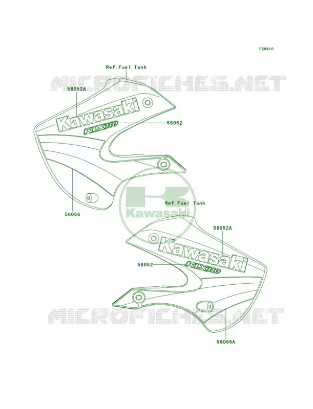 DecalsA4 Kawasaki MOTOS 110 2002 KLX110  KLX110-A1