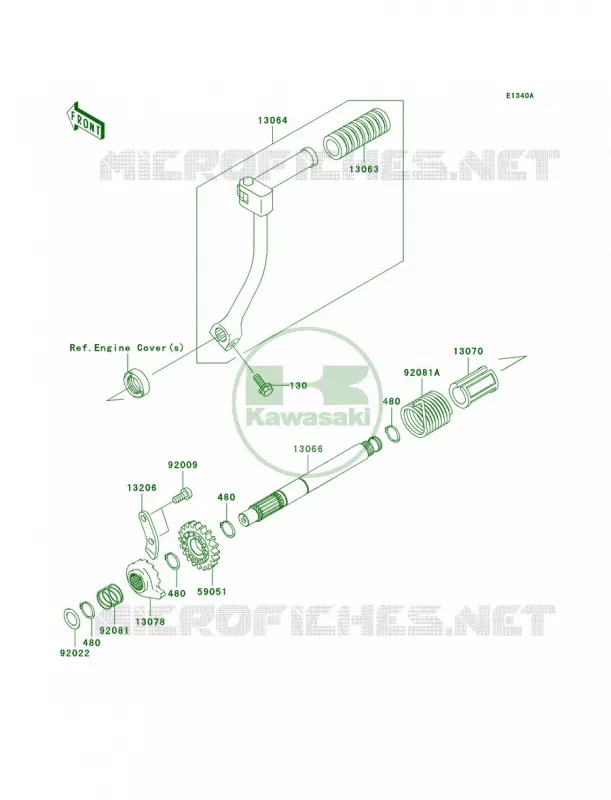 Kickstarter MechanismA2-A4 Kawasaki MOTOS 110 2002 KLX110  KLX110-A1