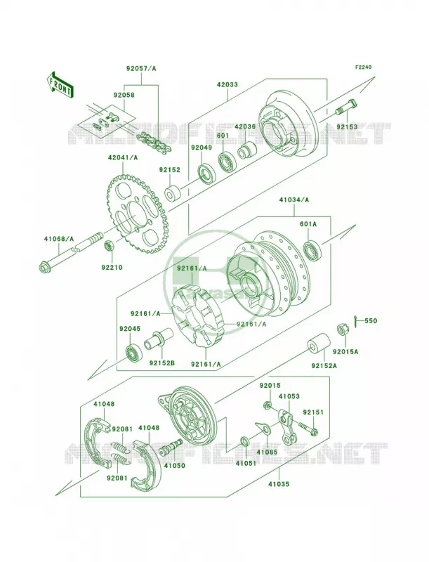 Rear HubA1-A3 Kawasaki MOTOS 110 2002 KLX110  KLX110-A1
