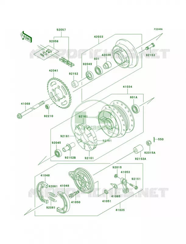 Rear HubA4 Kawasaki MOTOS 110 2002 KLX110  KLX110-A1