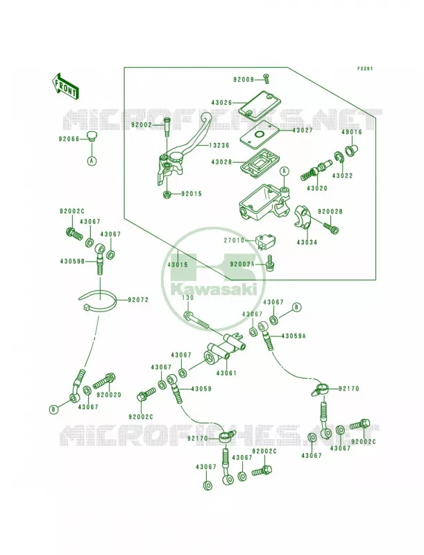 Front Master Cylinder Kawasaki MOTOS 900 1995 Ninja ZX-9R  ZX900-B2