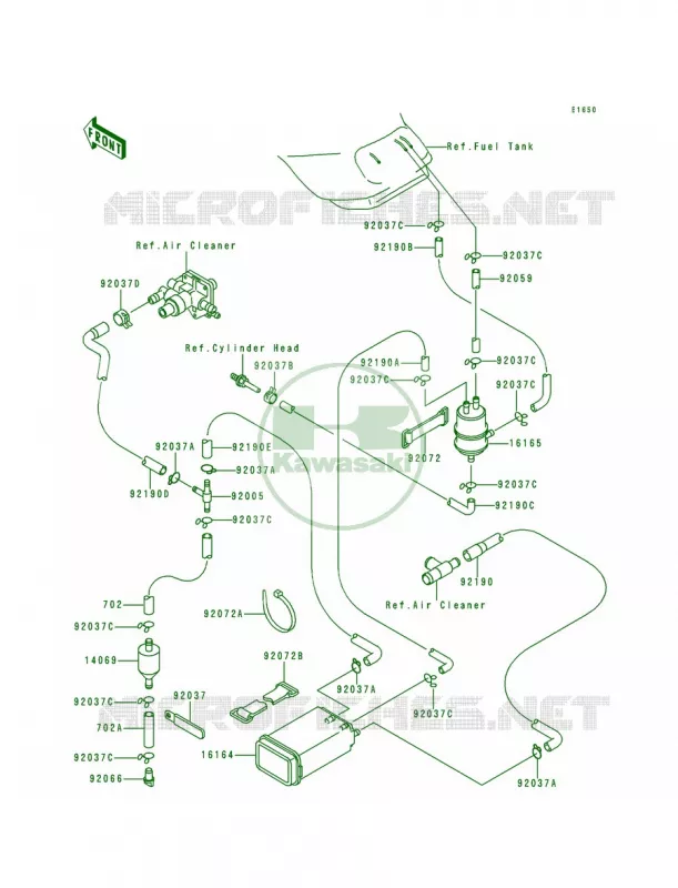 Fuel Evaporative System Kawasaki MOTOS 900 1995 Ninja ZX-9R  ZX900-B2