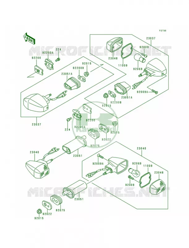 Turn Signals Kawasaki MOTOS 900 1995 Ninja ZX-9R  ZX900-B2