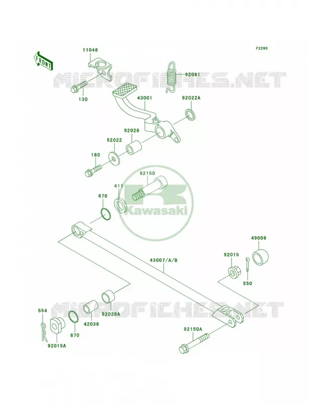 Brake PedalTorque Link Kawasaki MOTOS 1100 1994 Ninja ZX-11  ZX1100-D2