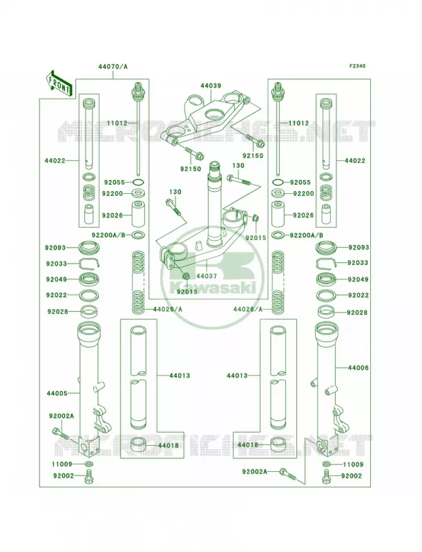 Front Fork Kawasaki MOTOS 1100 1994 Ninja ZX-11  ZX1100-D2