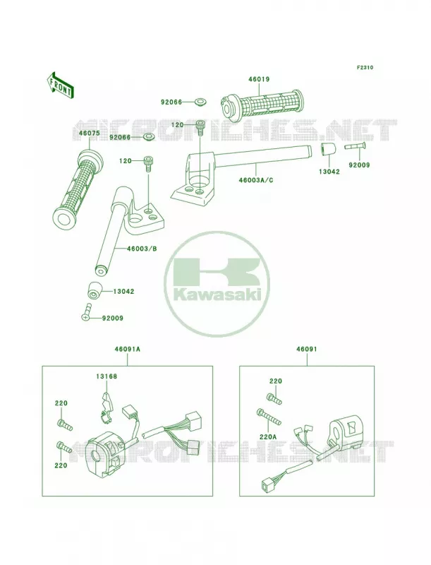 Handlebar Kawasaki MOTOS 1100 1994 Ninja ZX-11  ZX1100-D2