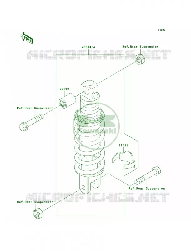 Shock Absorbers Kawasaki MOTOS 1100 1994 Ninja ZX-11  ZX1100-D2