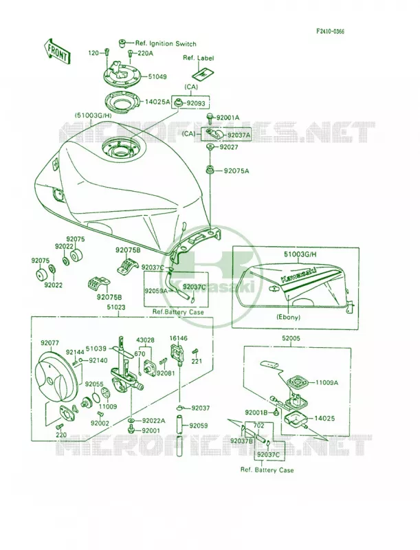 Fuel Tank Kawasaki MOTOS 600 1994 Ninja 600R  ZX600-C7