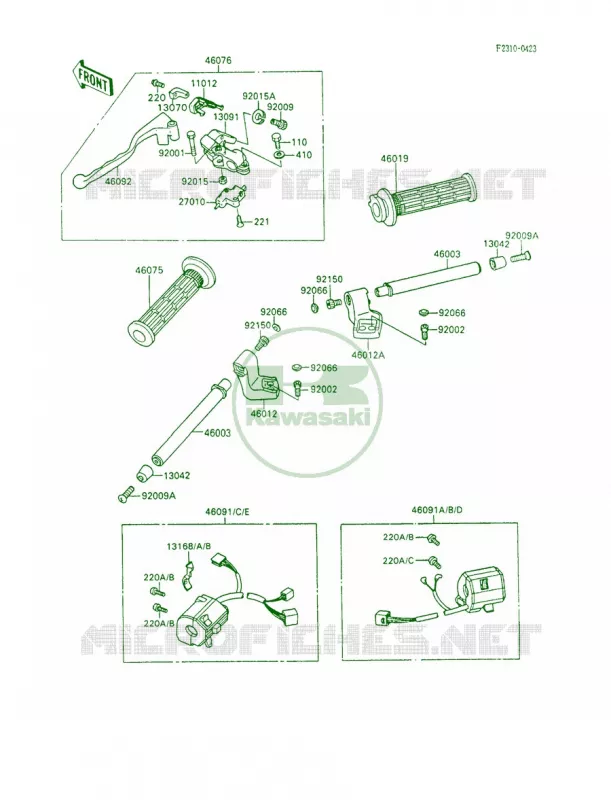 Handlebar Kawasaki MOTOS 600 1994 Ninja 600R  ZX600-C7