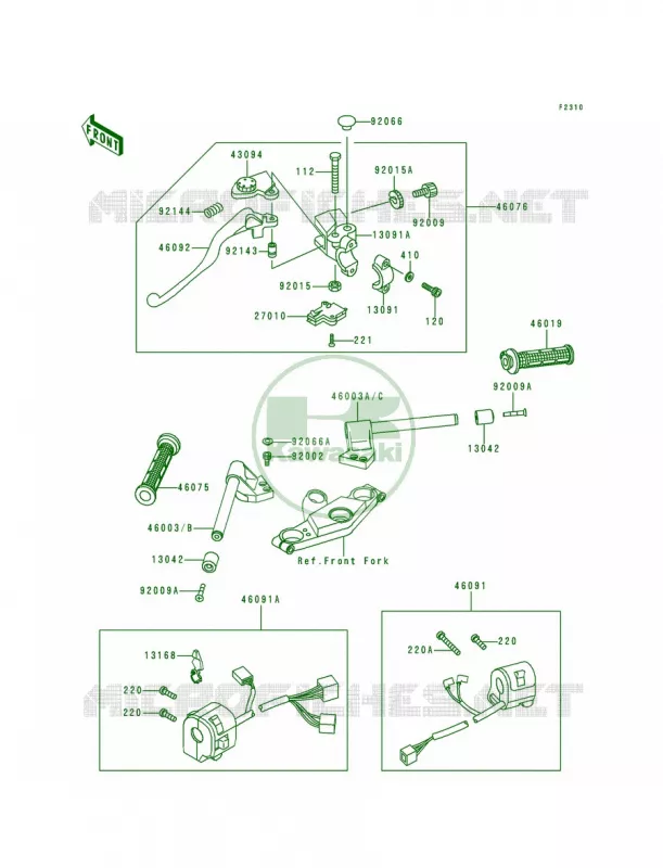 Handlebar Kawasaki MOTOS 600 1994 Ninja ZX-6  ZX600-E2