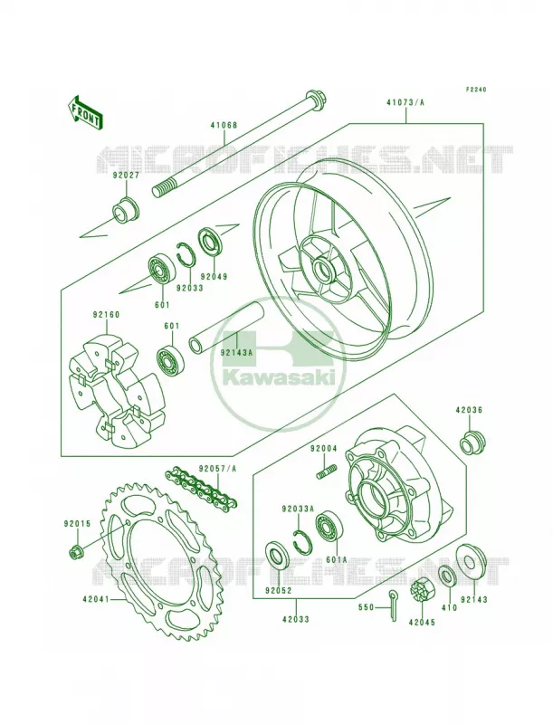Rear WheelChain Kawasaki MOTOS 600 1994 Ninja ZX-6  ZX600-E2