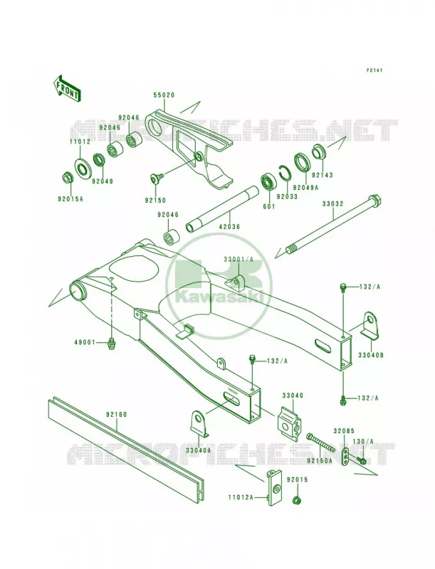 SwingarmZX600-E1E2 Kawasaki MOTOS 600 1994 Ninja ZX-6  ZX600-E2