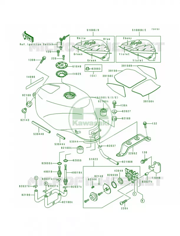 Fuel TankZX750-L2 Kawasaki MOTOS 750 1994 Ninja ZX-7  ZX750-L2