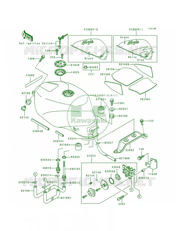 Fuel TankZX750-L3 Kawasaki MOTOS 750 1994 Ninja ZX-7  ZX750-L2