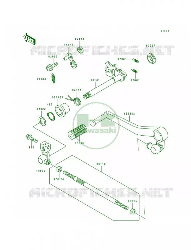 Gear Change Mechanism Kawasaki MOTOS 750 1994 Ninja ZX-7  ZX750-L2